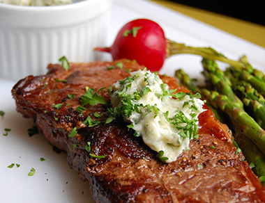 New York Strip Steak with Gorgonzola Butter